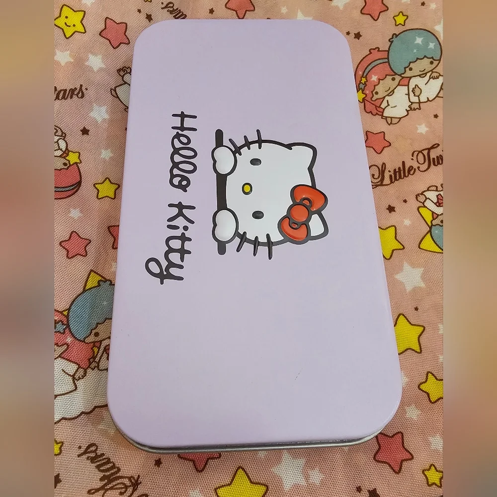 Hello Kitty Pink Sanrio Beauty Brush 7 piece Set with metal case New - Picture 4 of 10